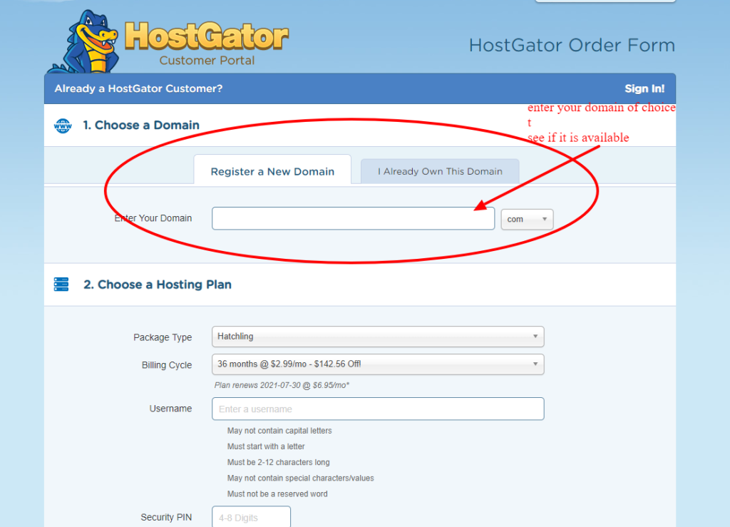 register hostgator