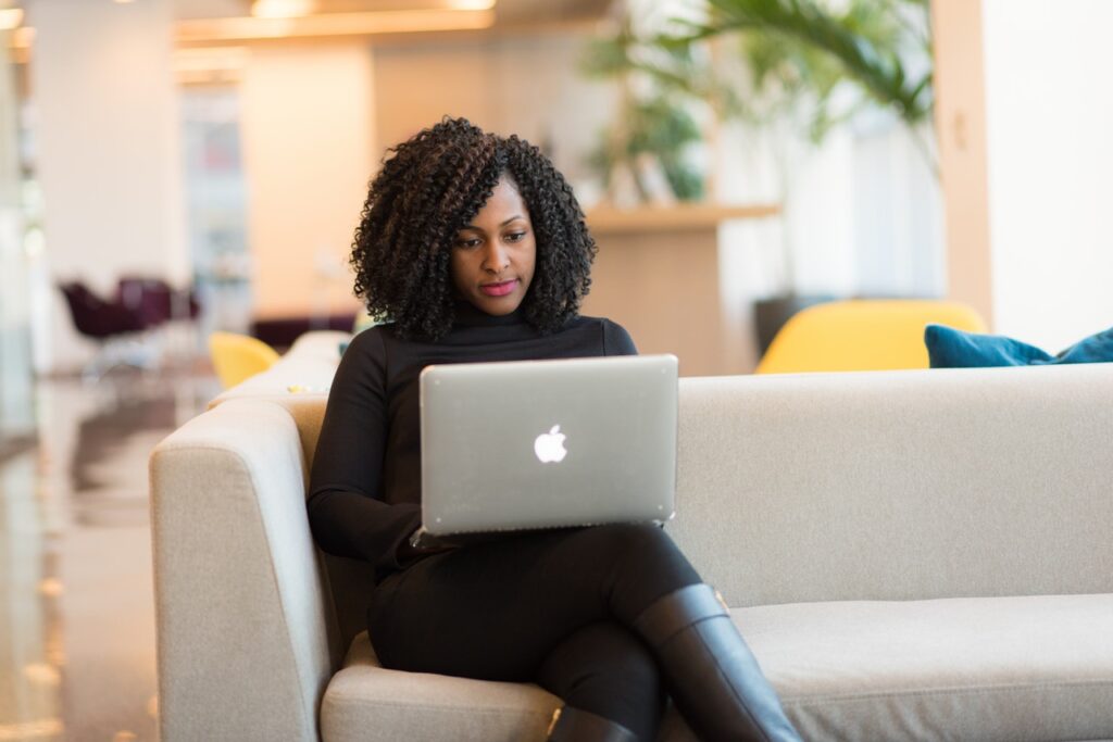 woman typing