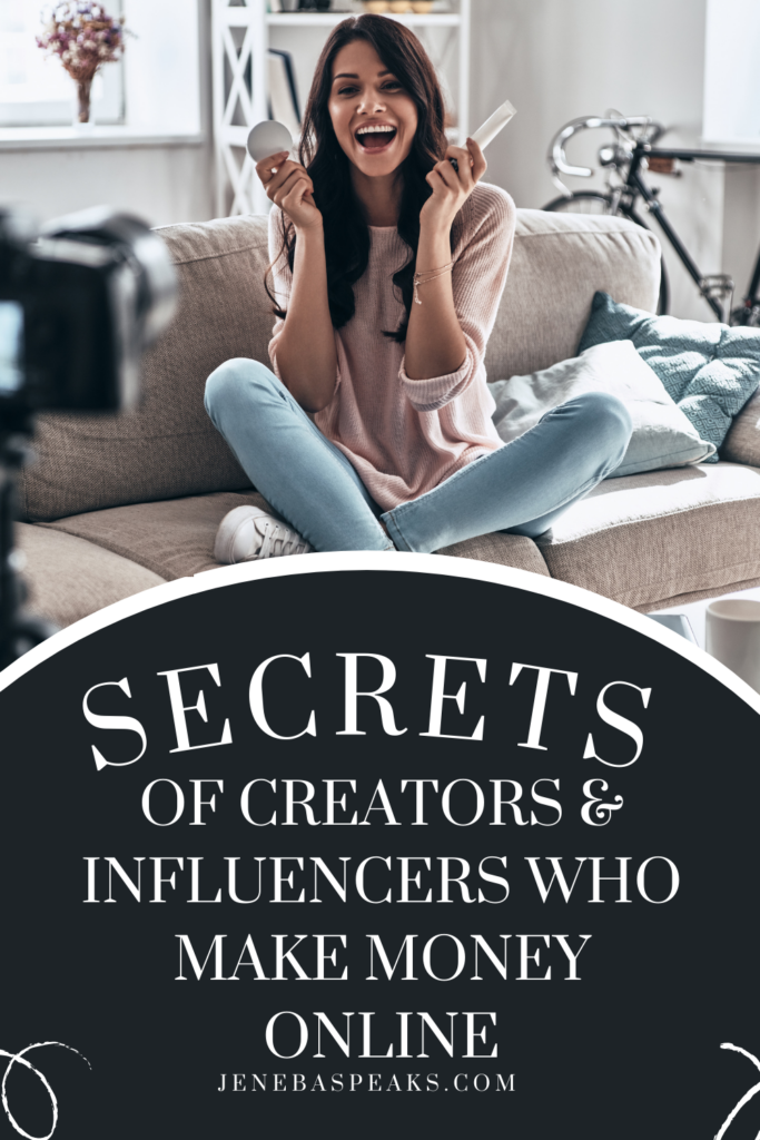 graphic with secrets to influencers who make money